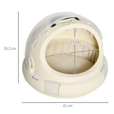 PawHut - Maison Chat Portable, Verrouillable-H.35,2cm - beige