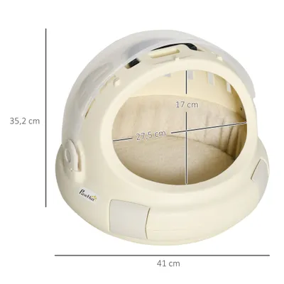PawHut - Maison Chat Portable, Verrouillable-H.35,2cm - beige