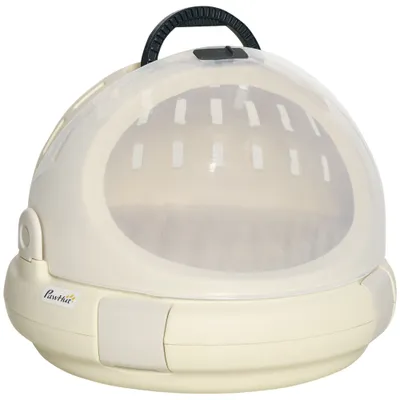 PawHut - Maison Chat Portable, Verrouillable-H.35,2cm - beige