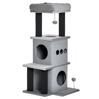 PawHut - arbre à chat multi-équipement H.125 cm - gris