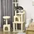 PawHut - Arbre à chat modulable griffoirs 2 niches 4 platef. boules - beige