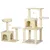 PawHut - Arbre à chat modulable griffoirs 2 niches 4 platef. boules - beige