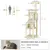 PawHut - Arbre à chat modulable griffoirs 2 niches 4 platef. boules - beige