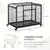 PawHut - Cage Transport Pliable - Roulettes & 2 Portes - H.69cm - Gris Noir