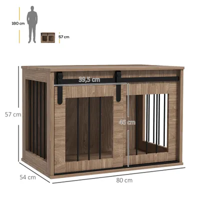 PawHut - Cage chien industrielle porte coulissante à verrou - noir