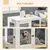 PawHut - Cage pour chien sur pied-2 portes verr. coussin incl.-noir/blanc