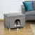 PawHut - Niche chat 2 en 1 avec coussin pliable - gris PawHut - Niche chat 2 en 1 avec coussin pliable - gris