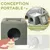 PawHut - Panier chat pouf 2 en 1-coussin amovible lavable - vert de gris