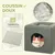 PawHut - Panier chat pouf 2 en 1-coussin amovible lavable - vert de gris
