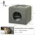 PawHut - Panier chat pouf 2 en 1-coussin amovible lavable - vert de gris