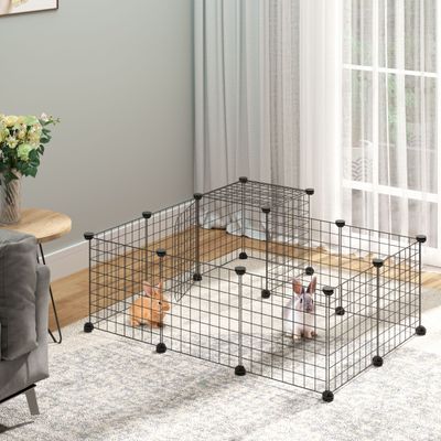 PawHut - Cage pour Rongeurs Modulable 2 Niv-H.70cm - noir