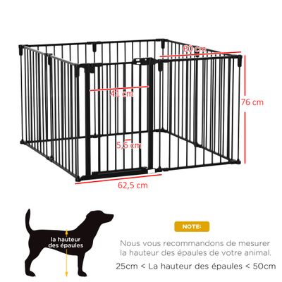 PawHut - Parc enclos chien modulable pliable porte verrou.