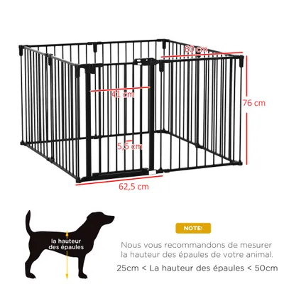 PawHut - Parc enclos chien modulable pliable porte verrou.