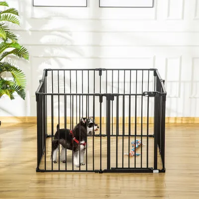 PawHut - Parc enclos chien modulable pliable porte verrou.
