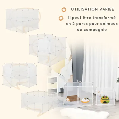 PawHut - Enclos modulable petits animaux avec 12 panneaux H.45 cm - blanc PawHut - Enclos modulable petits animaux avec 12 panneaux H.45 cm - blanc