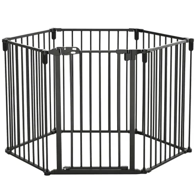 PawHut - Parc enclos chien modulable pliable porte verrou. H.76 cm - noir