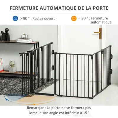 PawHut - Parc enclos chien modulable pliable porte verrou. H.76 cm - noir