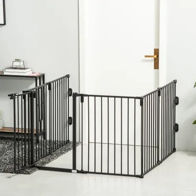 PawHut - Parc enclos chien modulable pliable porte verrou. H.76 cm - noir