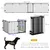 PawHut - Parc enclos chien modulable pliable porte verrou. H.76 cm - noir