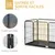 PawHut - Cage chien démontable verrouillable plateau int./ext. - gris noir