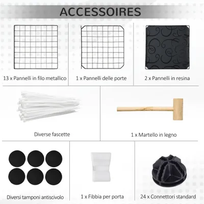 PawHut - Parc à Rongeurs Modulable H.35cm - noir PawHut - Parc à Rongeurs Modulable H.35cm - noir