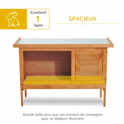 PawHut - Clapier plateau déjection coulissant porte verrouillable - vert
