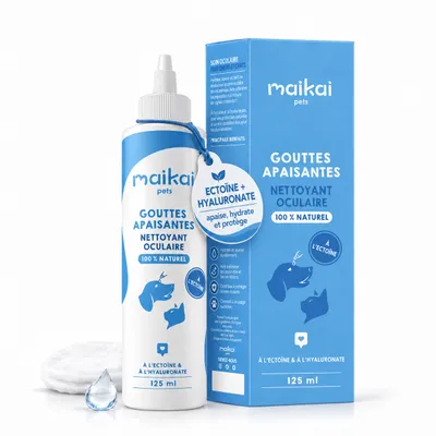 Maikai Lotion Nettoyante Yeux Chien & Chat Aloe Vera et Acide Hyaluronique