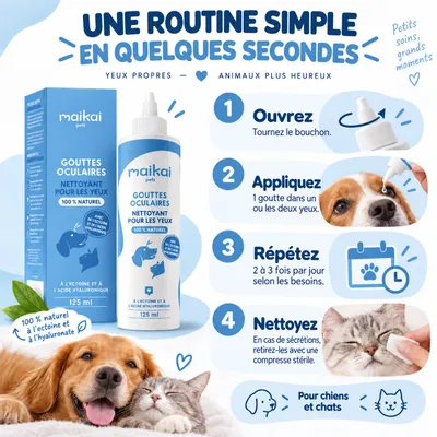 Maikai Lotion Nettoyante Yeux Chien & Chat Aloe Vera et Acide Hyaluronique Maikai Lotion Nettoyante Yeux Chien & Chat Aloe Vera et Acide Hyaluronique