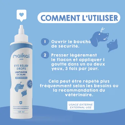 Maikai Lotion Nettoyante Yeux Chien & Chat Aloe Vera et Acide Hyaluronique Maikai Lotion Nettoyante Yeux Chien & Chat Aloe Vera et Acide Hyaluronique