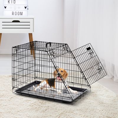 PawHut - Cage de Transport pour Chien Taille L H.55 cm - noir