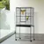 PawHut - Cage oiseaux portable 4 mangeoires H.163 cm - noir gris PawHut - Cage oiseaux portable 4 mangeoires H.163 cm - noir gris