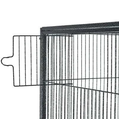 PawHut - Cage oiseaux portable 4 mangeoires H.163 cm - noir gris PawHut - Cage oiseaux portable 4 mangeoires H.163 cm - noir gris