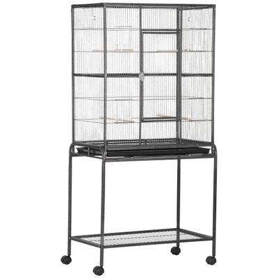 PawHut - Cage oiseaux portable 4 mangeoires