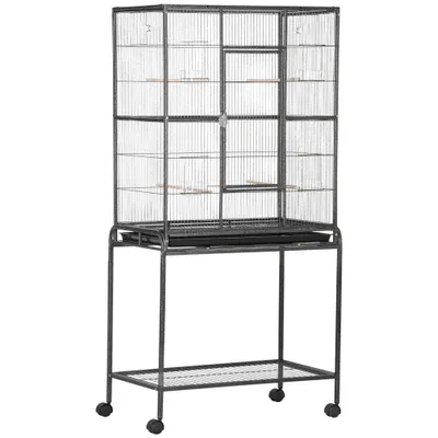 PawHut - Cage oiseaux portable 4 mangeoires PawHut - Cage oiseaux portable 4 mangeoires