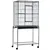 PawHut - Cage oiseaux portable 4 mangeoires H.163 cm - noir gris PawHut - Cage oiseaux portable 4 mangeoires H.163 cm - noir gris