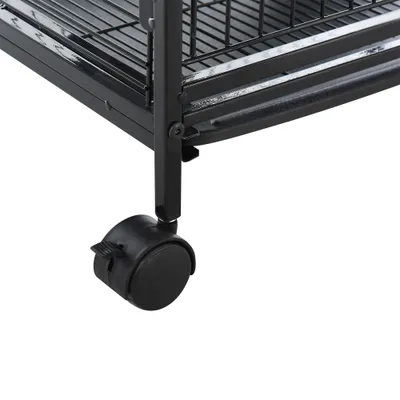 PawHut - Cage mobile rongeur 3 rampes 3 plateformes bac amovible - noir PawHut - Cage mobile rongeur 3 rampes 3 plateformes bac amovible - noir