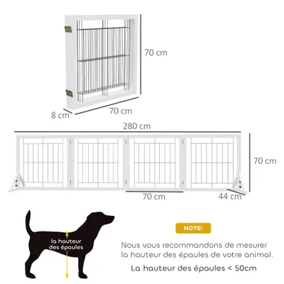 PawHut - Barrière animaux-autoportante modulable pliable - noir blanc PawHut - Barrière animaux-autoportante modulable pliable - noir blanc