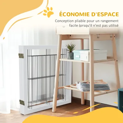 PawHut - Barrière animaux-autoportante modulable pliable - noir blanc PawHut - Barrière animaux-autoportante modulable pliable - noir blanc