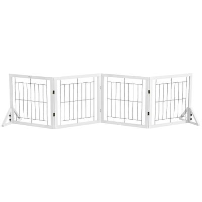 PawHut - Barrière animaux-autoportante modulable pliable - noir blanc