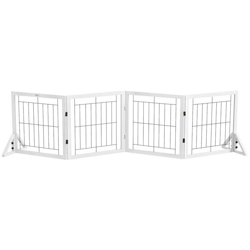 PawHut - Barrière animaux-autoportante modulable pliable - noir blanc
