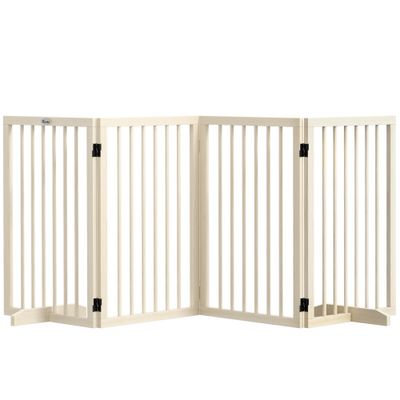 PawHut - Barrière Chien 4 Panneaux Modulable Auto portante H.76cm-Bois
