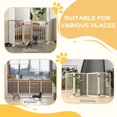 PawHut - Barrière Chien 4 Panneaux Modulable Auto portante H.76cm-Bois PawHut - Barrière Chien 4 Panneaux Modulable Auto portante H.76cm-Bois