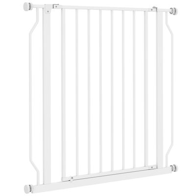 PawHut - Barrière Animaux Longueur Réglable Sans Perçage H.76cm - blanc