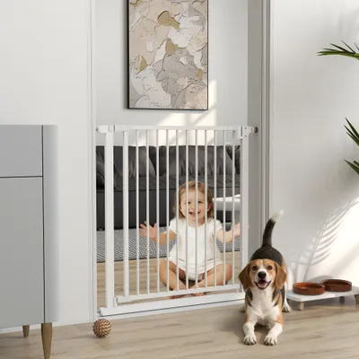 PawHut - Barrière sécurité chien largeur réglable-blanc