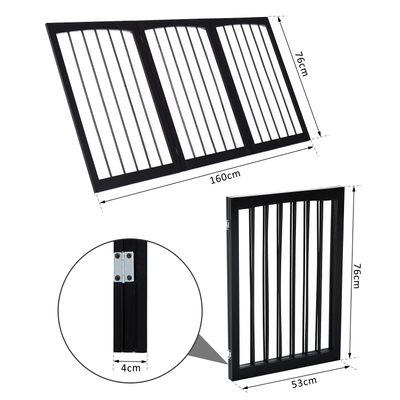 PawHut - Barrière sécurité modulable pliable H.76 cm - brun