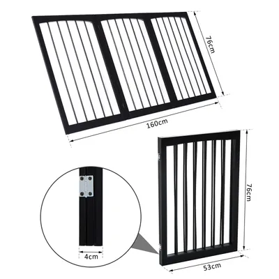 PawHut - Barrière sécurité modulable pliable H.76 cm - brun