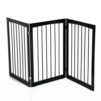 PawHut - Barrière sécurité modulable pliable H.76 cm - brun