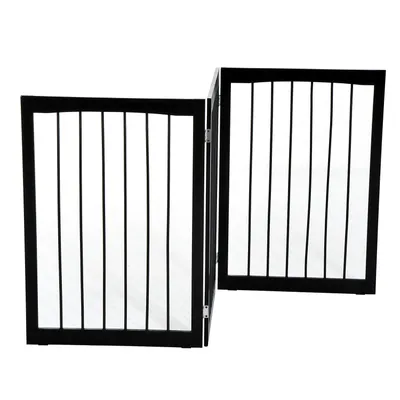 PawHut - Barrière sécurité modulable pliable H.76 cm - brun