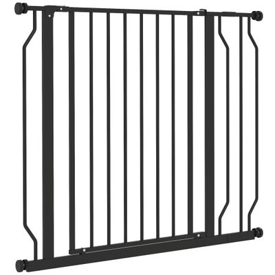 PawHut - Barrière chien porte verrouillable sans perçage H.75-95cm - noir