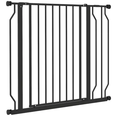 PawHut - Barrière chien porte verrouillable sans perçage H.75-95cm - noir